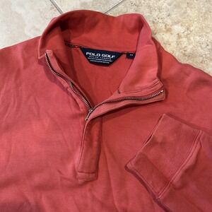 Polo Golf Ralph Lauren 1/4 Zip Sweatshirt Men's Medium Red Sweater Pullover